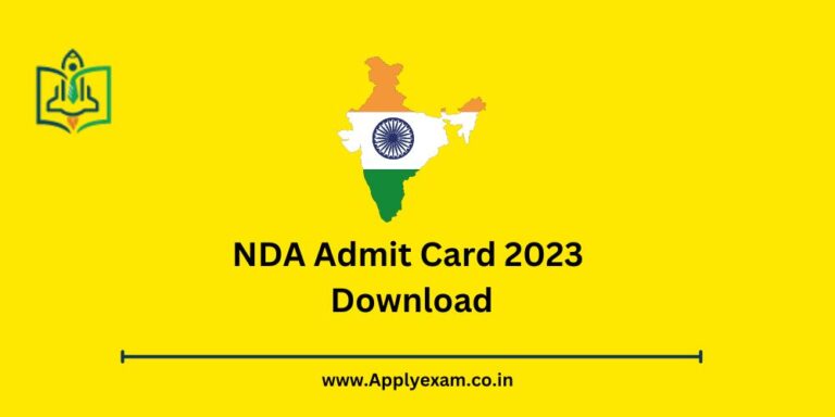 NDA Admit Card 2023 Download