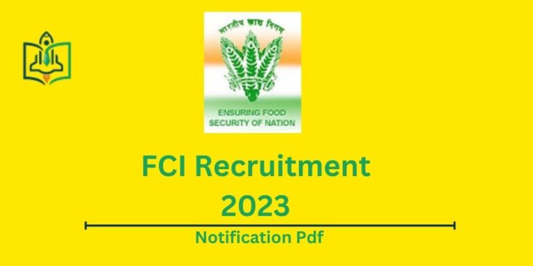 FCI Recruitment 2023 Notification Pdf