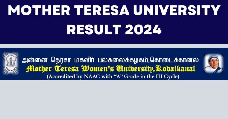 Mother Teresa University Result 2024